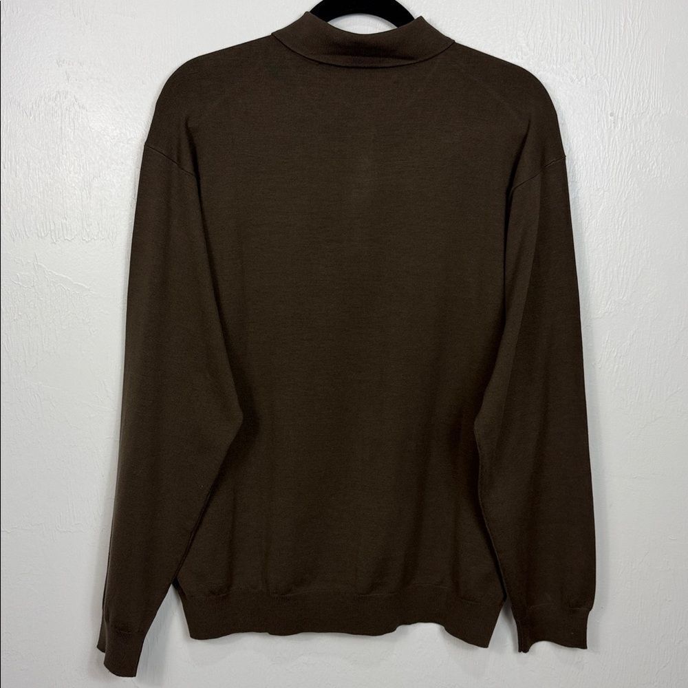 Tommy Bahama Brown Silk Blend Long Sleeve Polo Sweater Mens M - Picture 5 of 10
